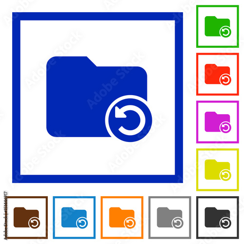 Undo folder operation flat framed icons
