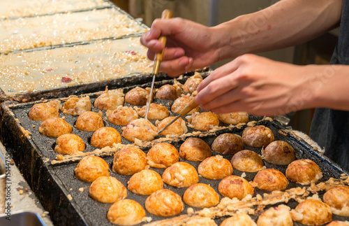 Famous street food of Dotonbori, Osaka - Japan photo