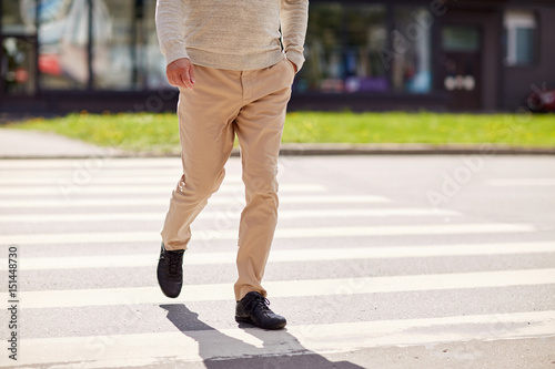 Wallpaper Mural senior man walking along city crosswalk Torontodigital.ca
