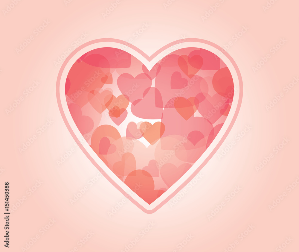 Vector illustration of heart shapes 