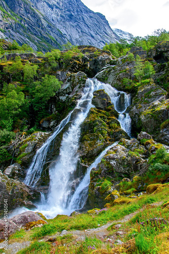 Briksdal glacier at the foot