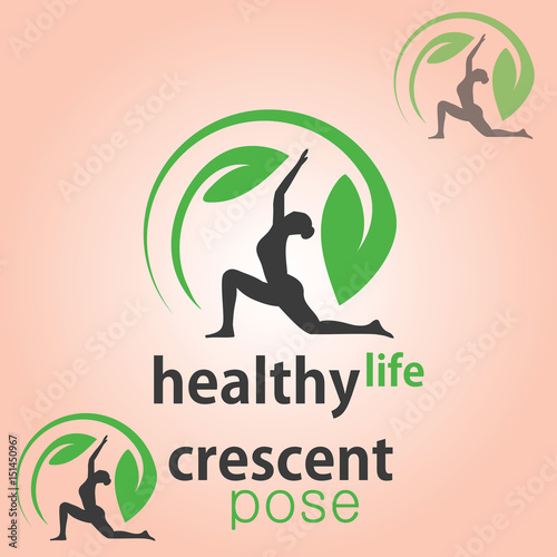 healthy life collection crescent pose