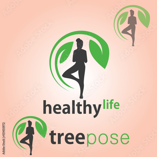 healthy life collection tree pose