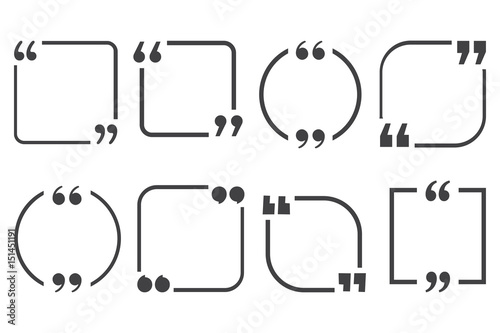 Set of quote frames on a white background. Vector illustration