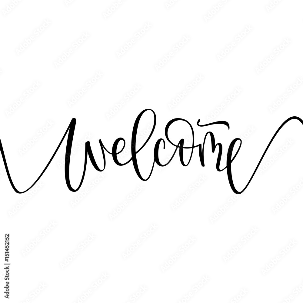 welcome lettering sign Stock Vector | Adobe Stock
