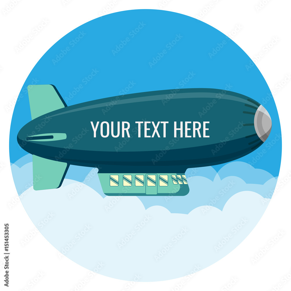 Fototapeta premium Airship power-driven aircraft kept buoyant by body of gas