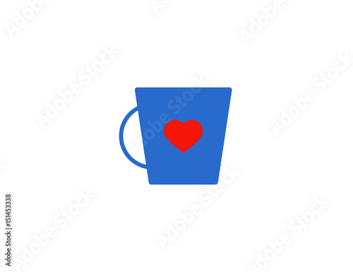 Flat vector love cup sign icon