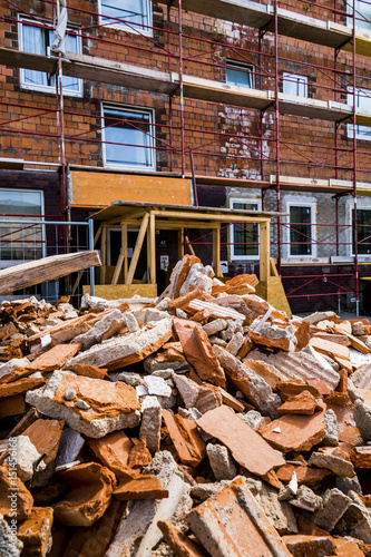 rubble on building site