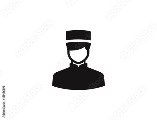 Flat black vector men silhouette worker office