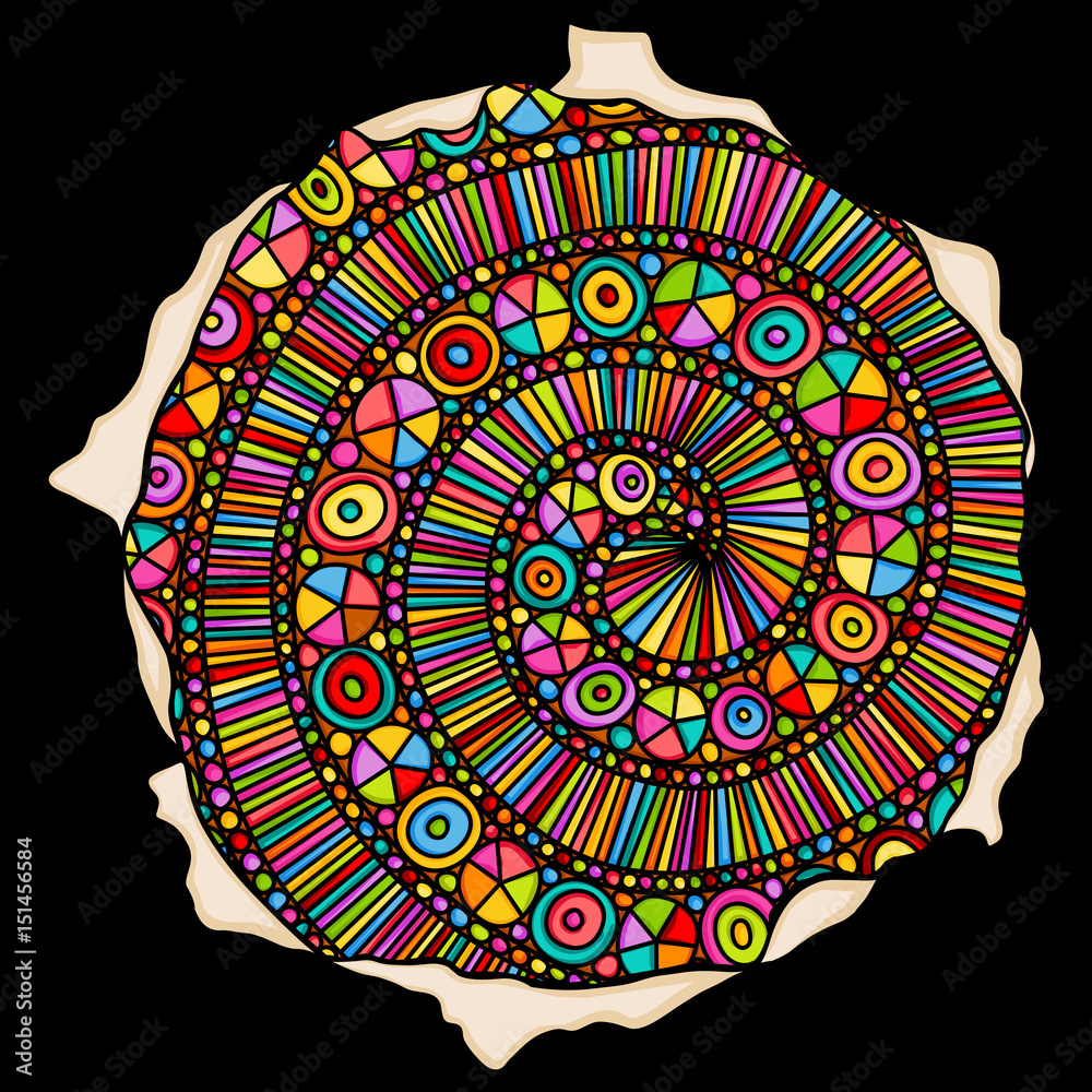 Spiral colourful zentangle
