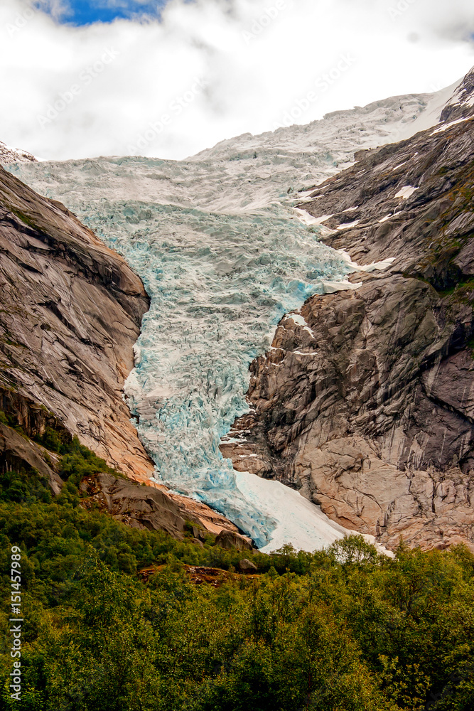 Briksdal glacier at the foot