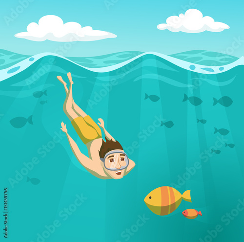 Man swims underwater