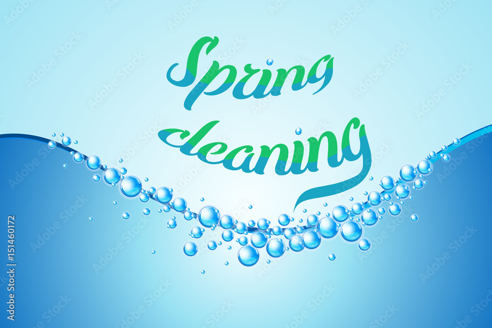 Φωτογραφία Spring cleaning realistic soap bubbles vector illustration