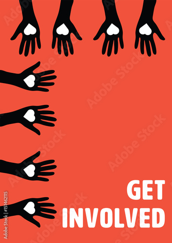 Vector icon of get involved message
