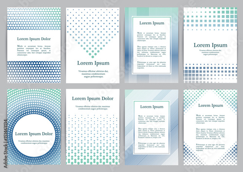 Flyers with patterns - polka dots and halftone.