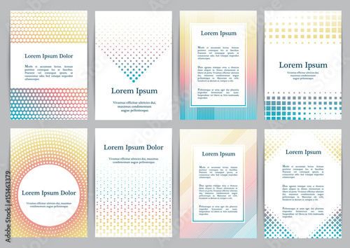 Flyers with patterns - polka dots and halftone.