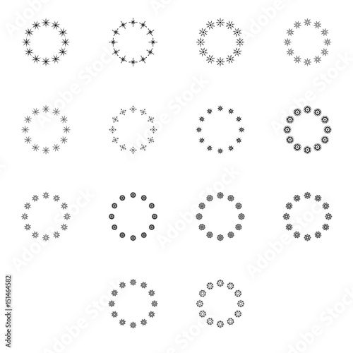 Vector icon of various shape forming a circle