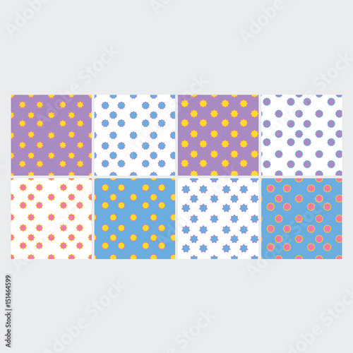 Vector set of colorful star shape patterns