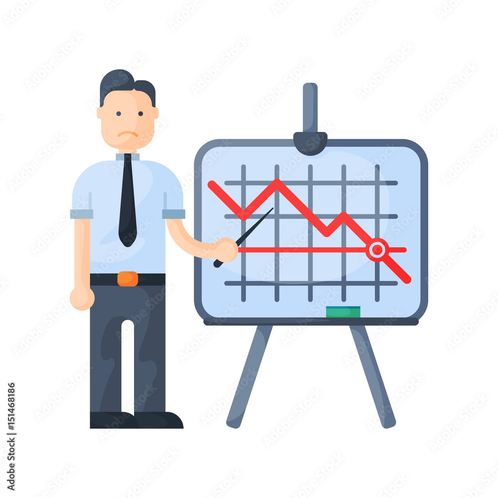 Crisis man concept problem economy banking character business arrow finance icon vector. Crisis man concept problem economy banking character business arrow finance icon vector.