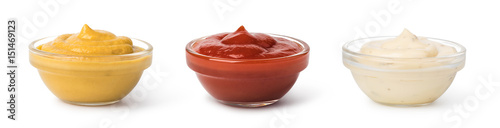 Bowl with sauce set photo