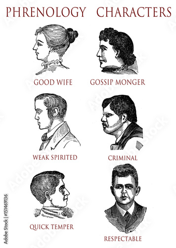 фотографія Alternative and pseudo-medicine: phrenology, facial and cranial traits connected