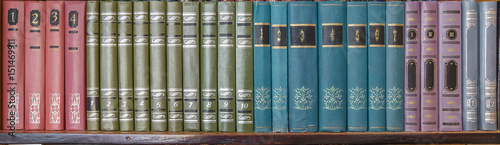 Old books on bookshelf