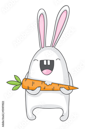 Cartoon bunny with carrot