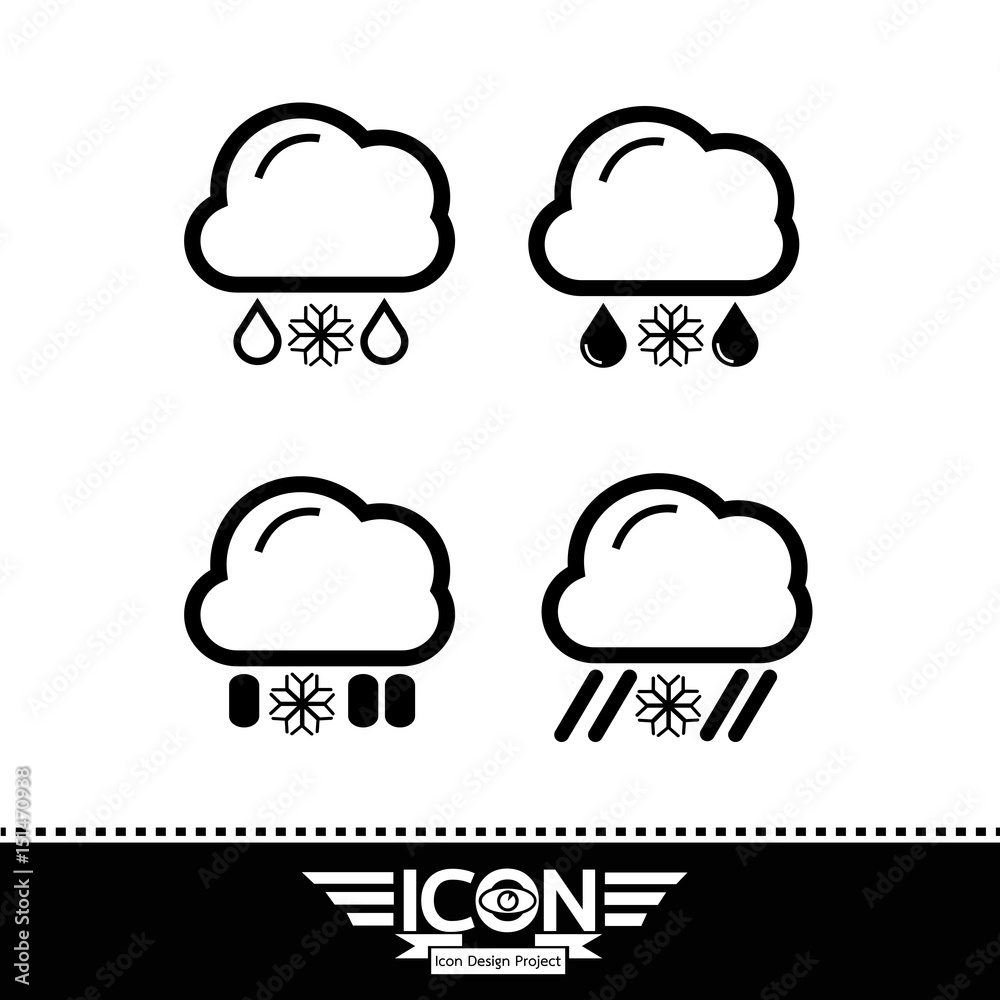 cloud rain sun snow icon cloud rain sun snow icon