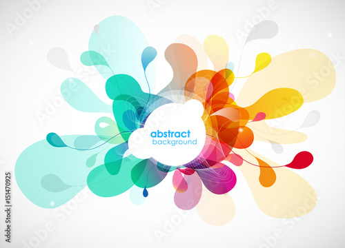 Abstract colored flower background with circles. © pokki