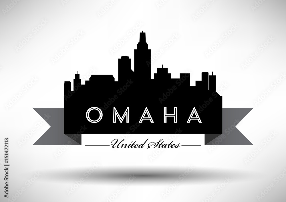 Vector Graphic Design of Omaha City Skyline