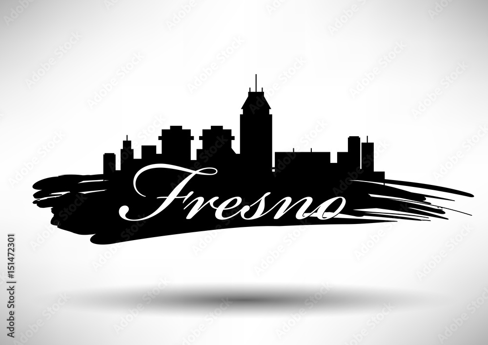 Vector Graphic Design of Fresno City Skyline