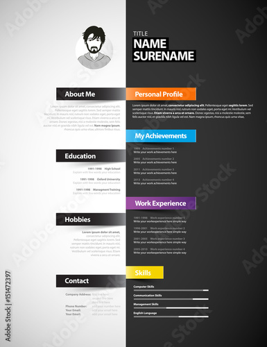 Creative cv template with paper stripes.