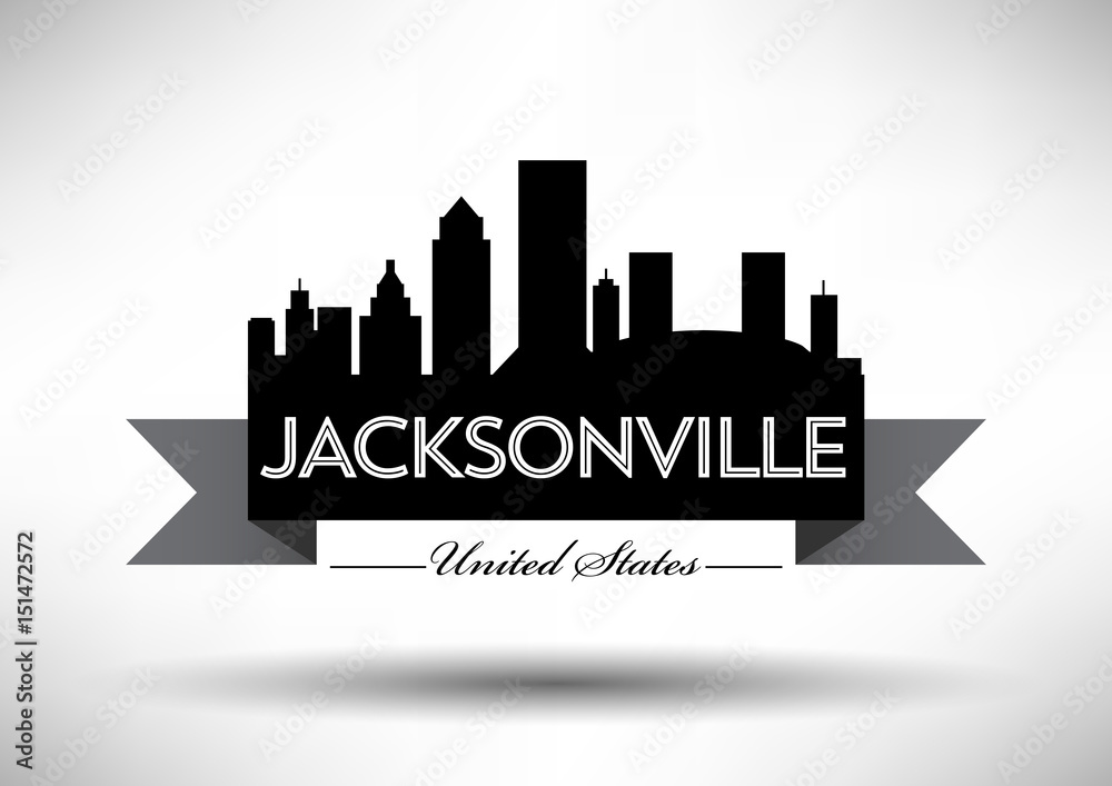Vector Graphic Design of Jacksonville City Skyline Vector Graphic Design of Jacksonville City Skyline