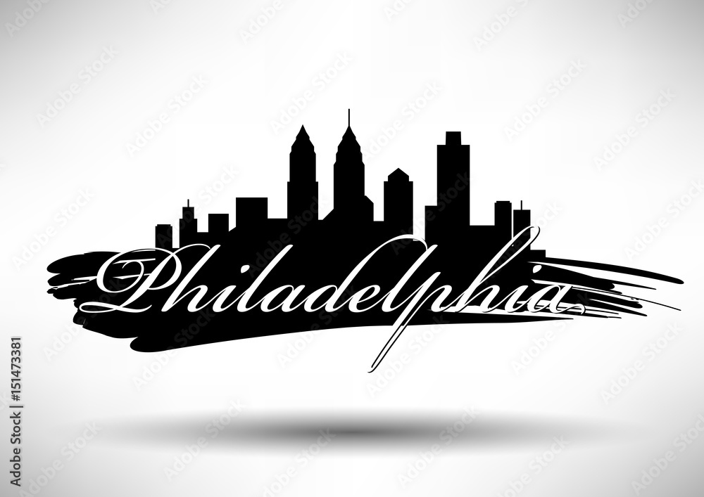Vector Graphic Design of Philadelphia City Skyline