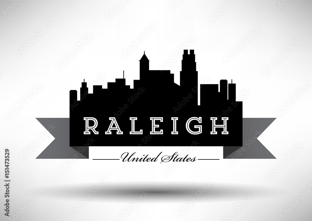 Vector Graphic Design of Raleigh City Skyline