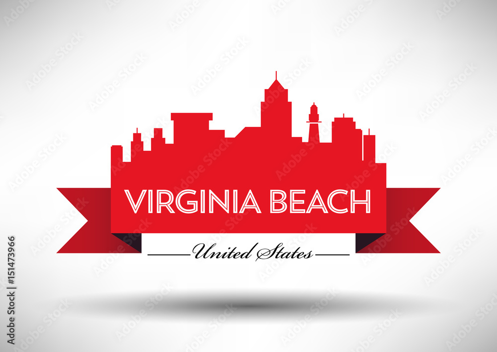 Vector Graphic Design of Virginia Beach City Skyline