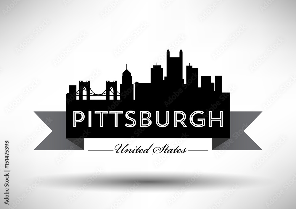 Vector Graphic Design of Pittsburgh City Skyline