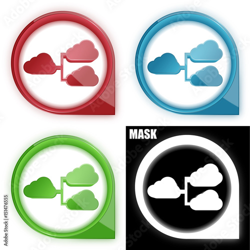 ikona w okręgu ze strzałką i blaskiem zestaw