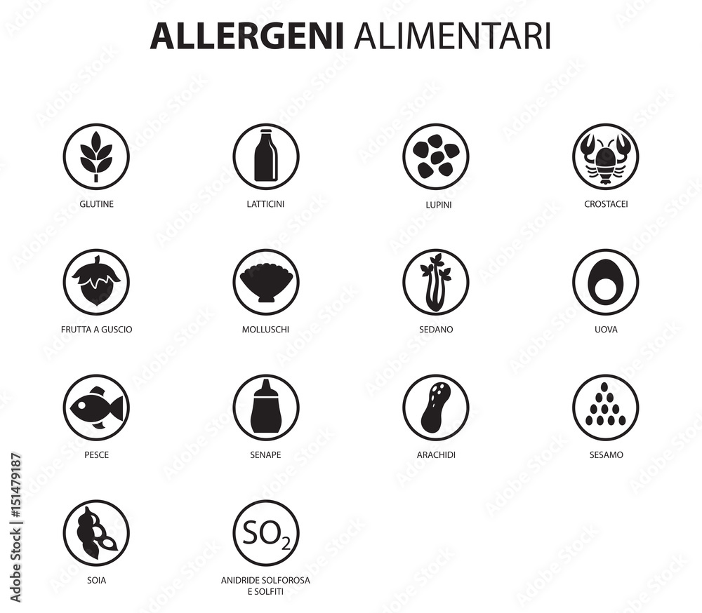 Icone Allergeni Alimentari Stock Vector Adobe Stock