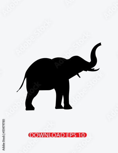 Elephant icon silhouette  Vector