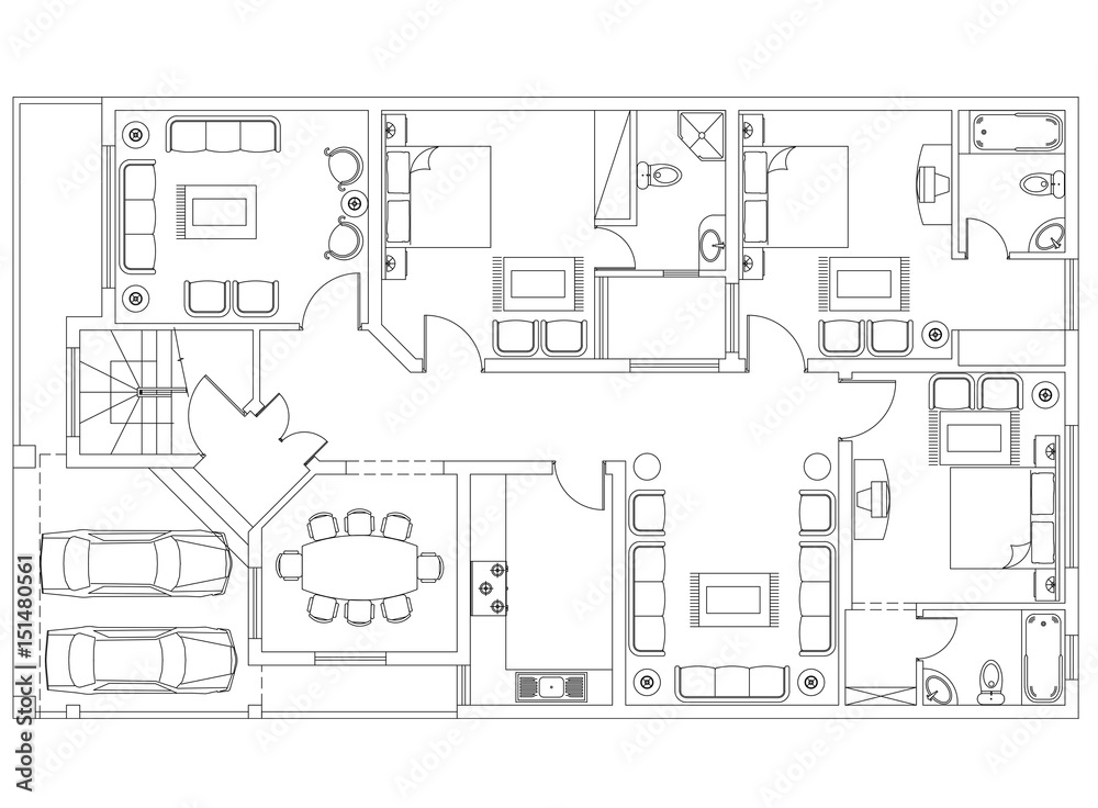 Apartment plan drawing