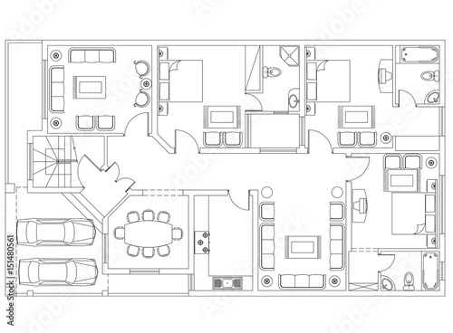 Apartment plan drawing