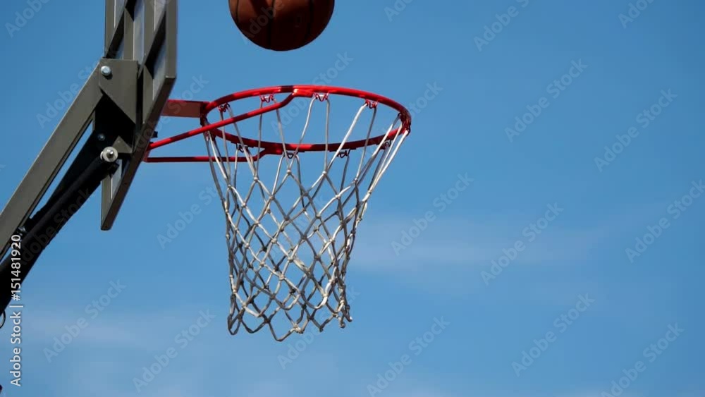 Scoring a basket in a basketball hoop. Slow motion footage.
Scoring a basket in a basketball hoop. Slow motion footage.