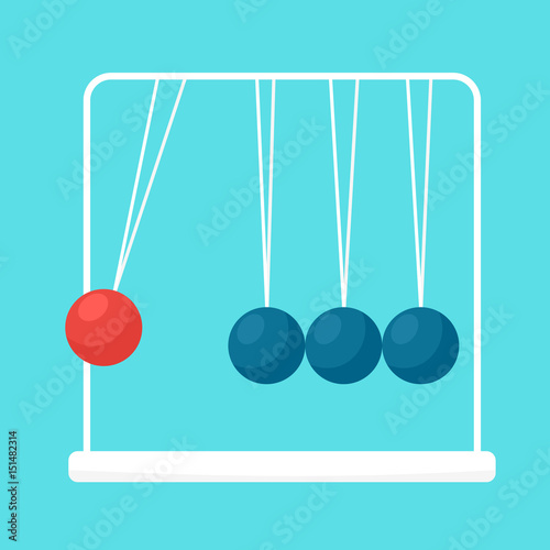 pendulum balls flat vector