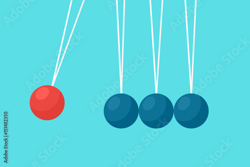 pendulum balls flat vector