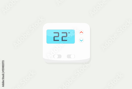 digital thermostat on white background photo