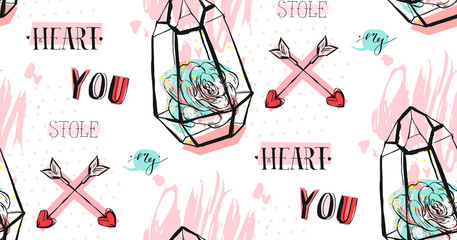 Sierkussen Terrariumplanten patronen Vetplant terrarium met liefdesquote pastel  © anastasy_helter
