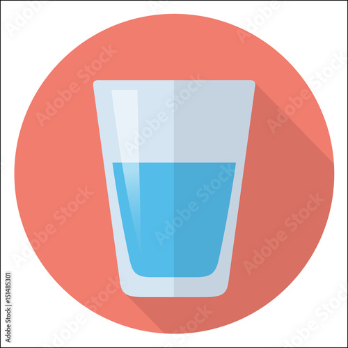 Wasserglas Icon Flat Design Vektor Grafik