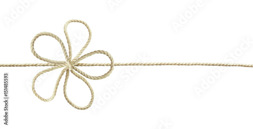 White cotton rope bow in flower shape