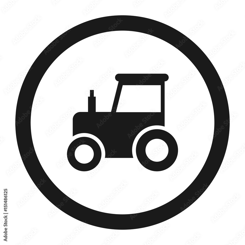 No tractor prohibition sign line icon No tractor prohibition sign line icon
